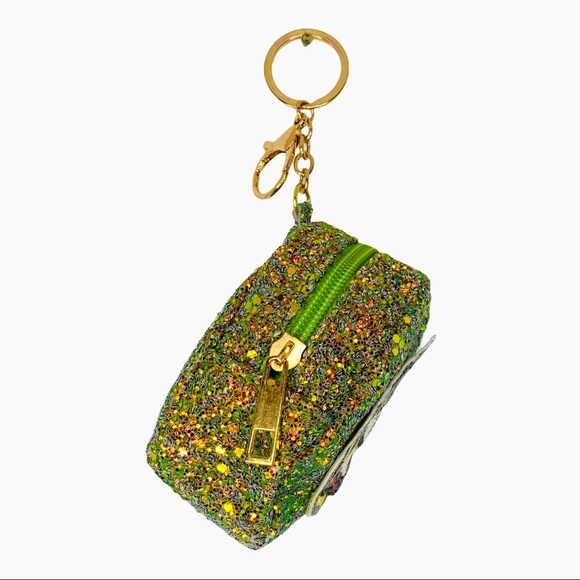 GLITTER UNICORN MINI BACKPACK COIN PURSE CHARM KEYCHAIN‎ IN GREEN - Picture 3 of 5